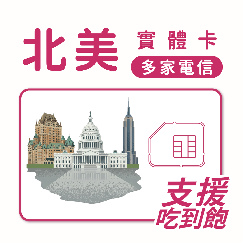 北美｜美國等多地｜吃到飽方案｜多方案選擇｜1-30天方案｜