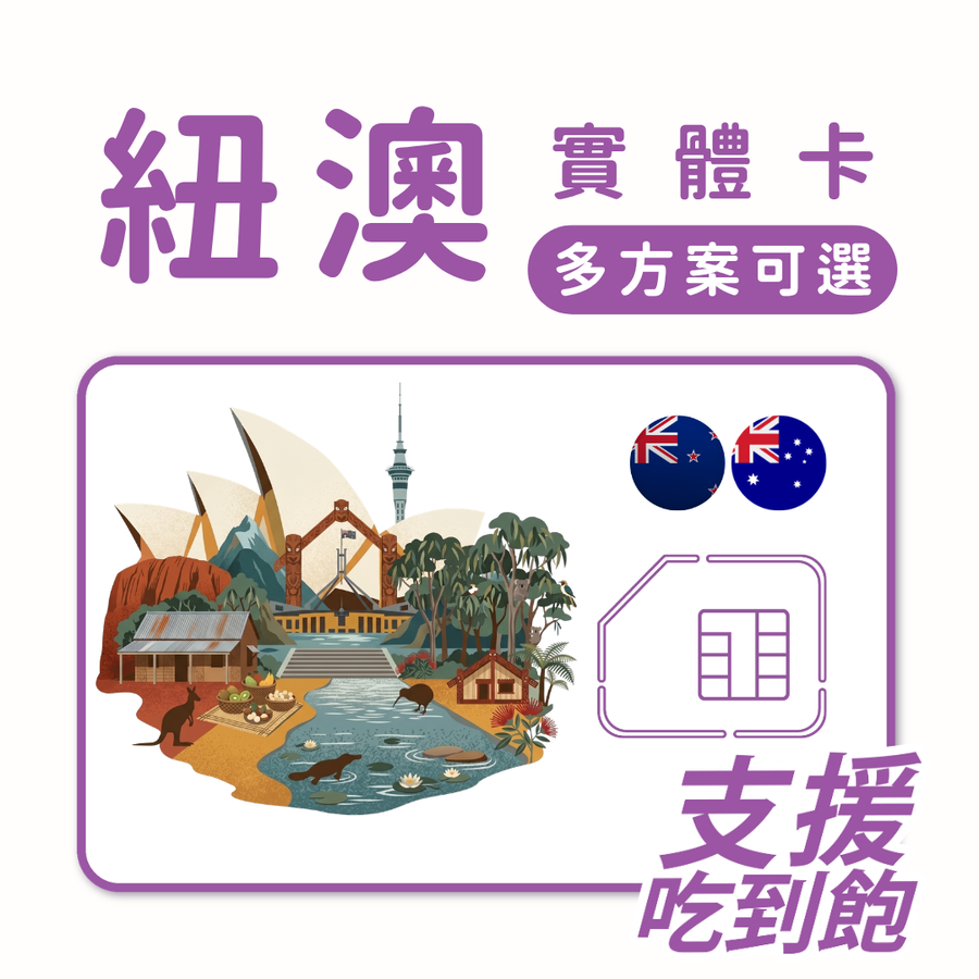 澳大利亞｜紐西蘭｜吃到飽方案｜多方案選擇｜1-30天方案｜