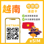 越南eSIM｜Vinaphone電信｜吃到飽不降速｜1-30天方案