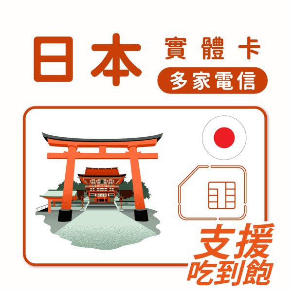 日本實體卡｜漫遊卡｜吃到飽方案｜多方案選擇｜1-30天方案