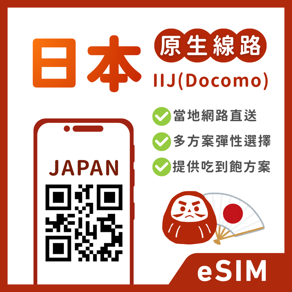 日本eSIM｜IIJ 原生線路｜1-30天方案