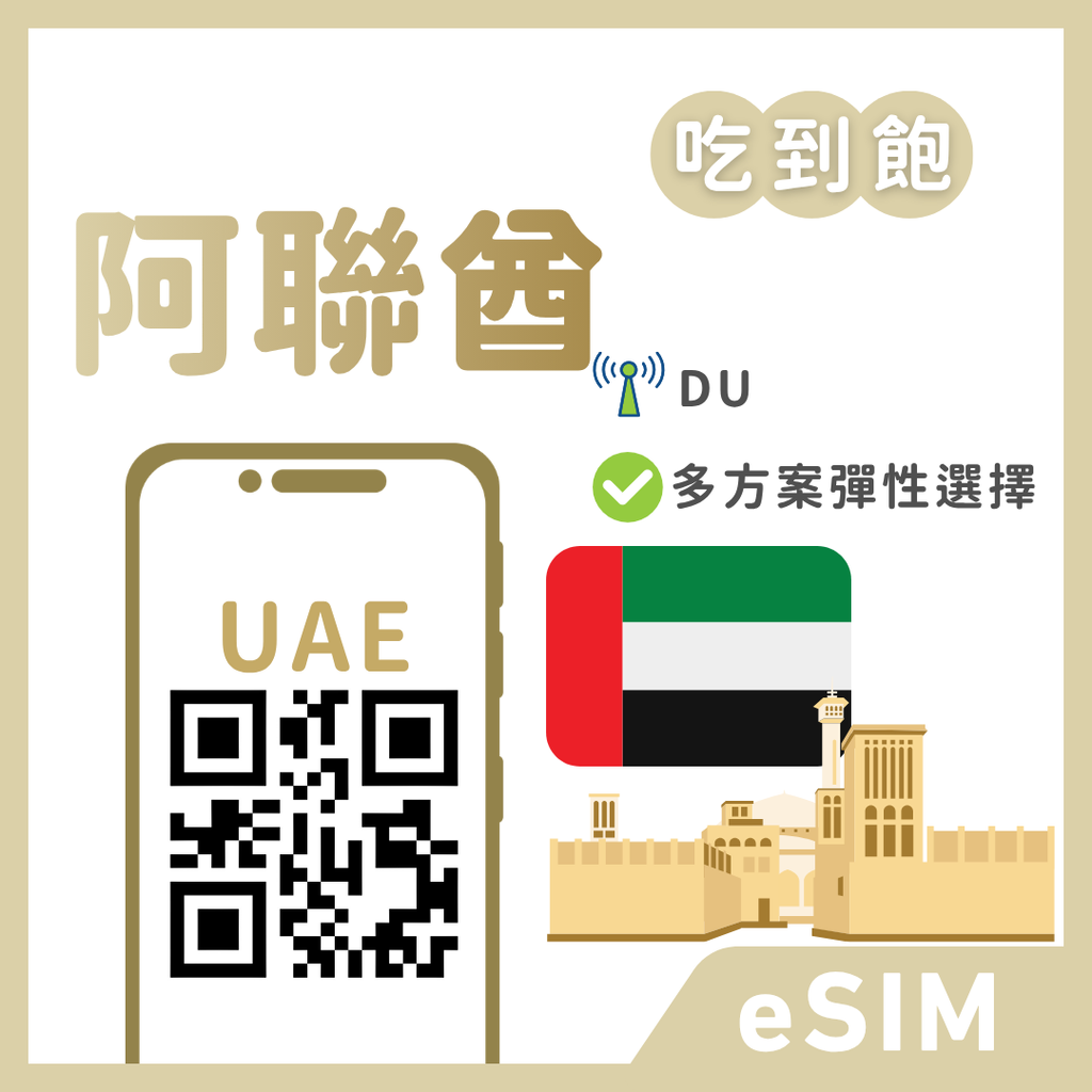 阿聯酋eSIM｜吃到飽方案｜1-30天方案
