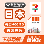 ｜日本｜新加坡IP｜每日600MB｜出國網卡超快取
