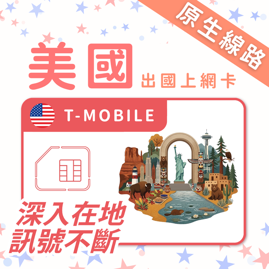 美國上網 SIM 卡 | 美國原生T-Mobile｜吃到飽方案